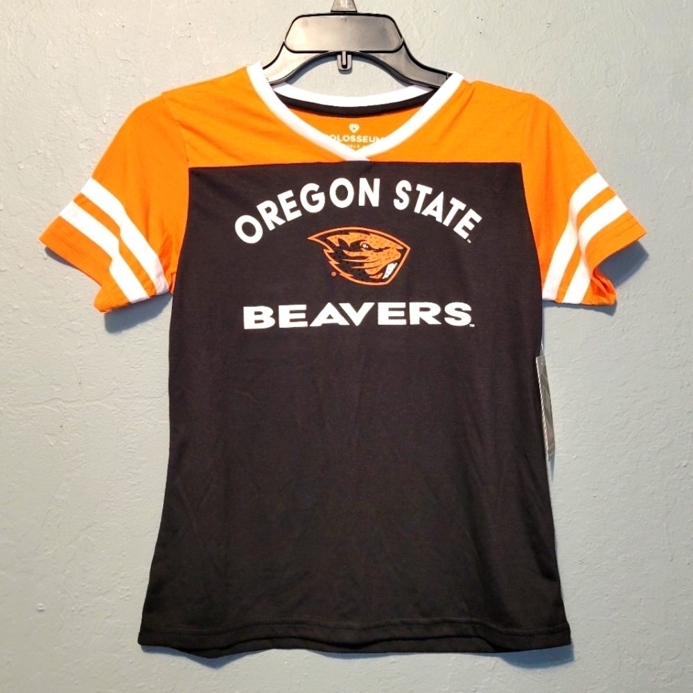 Colosseum Oregon State Beavers Black and Orange Short Sleeve Tee